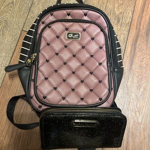 Betsy Johnson back pack and wallet